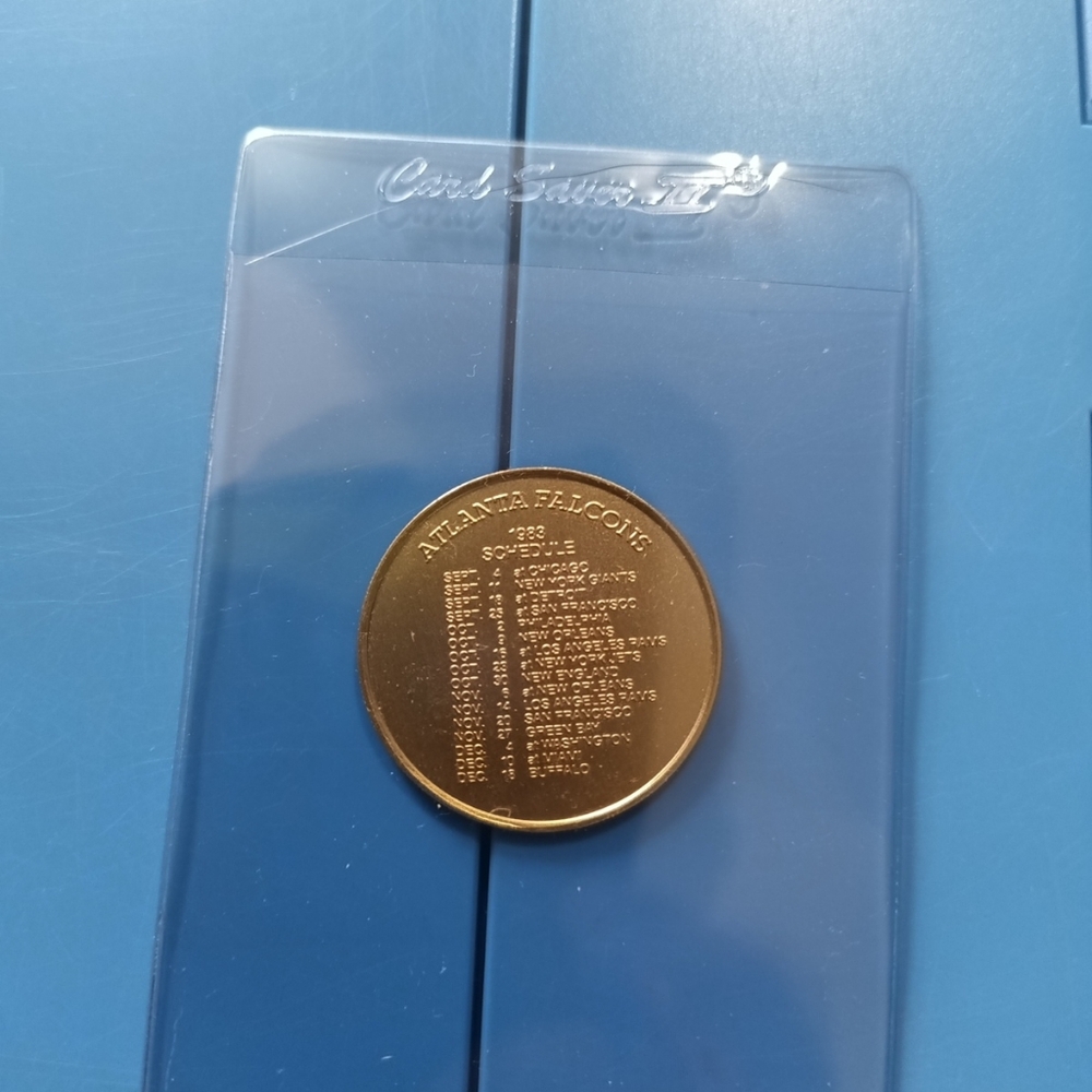 1983 Johnny Walker Red Atlanta Falcons football schedule coin
